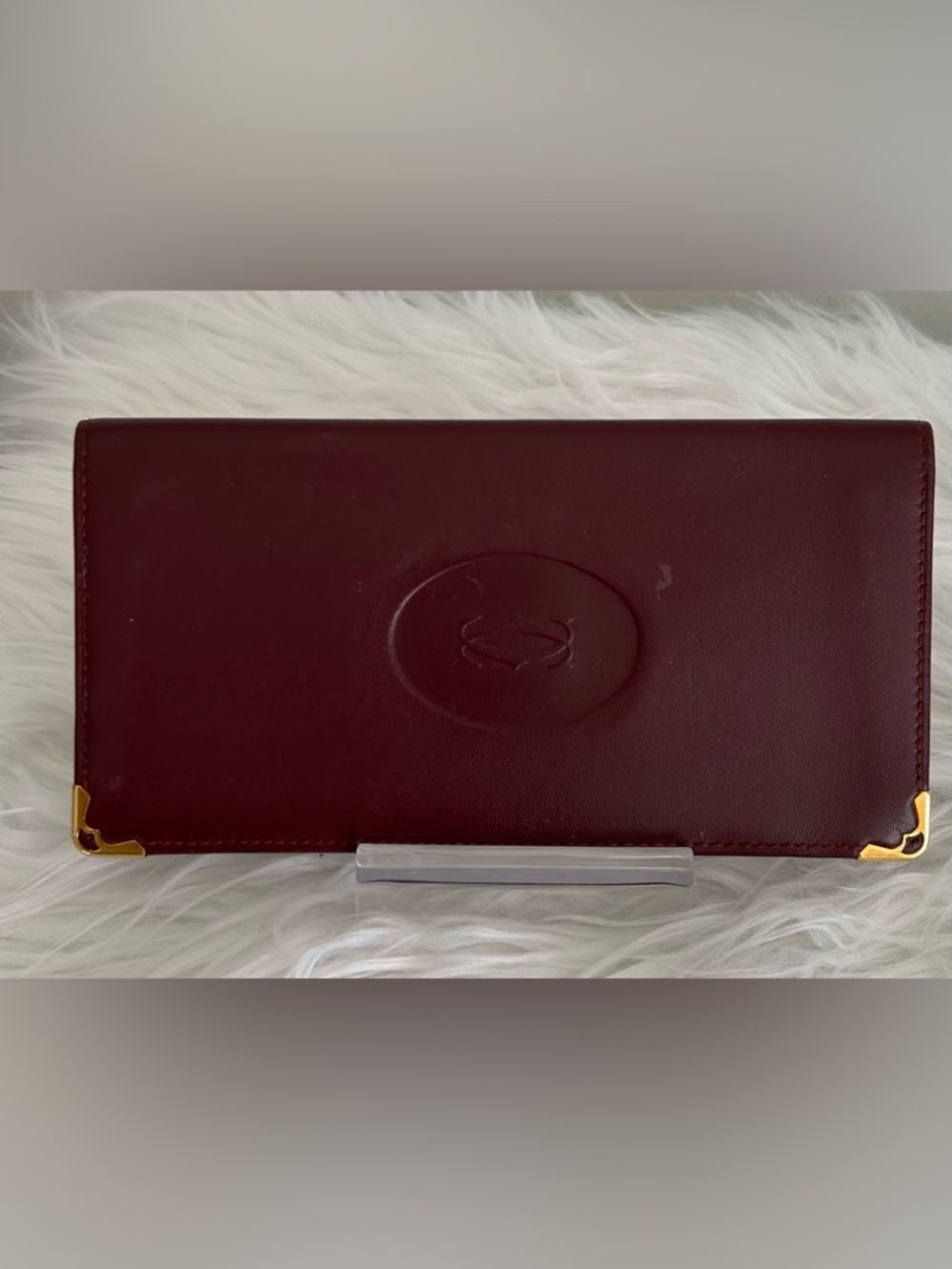Cartier Must De Cartier Burgundy Leather Wallet Clutch Vintage - Picture 10 of 11